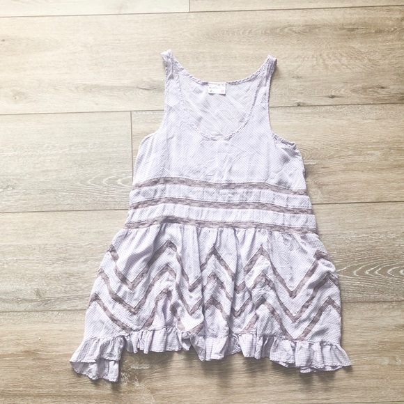 Free People Lavender Polka Dot Lace Slip Dress - Picture 2 of 8